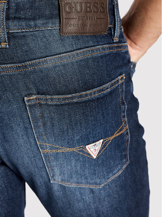 Guess Guess Дънки Angeles M2YAN2 D4Q41 Тъмносин Slim Fit