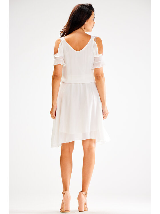 Awama Awama Sukienka letnia A656 Biały Basic Fit