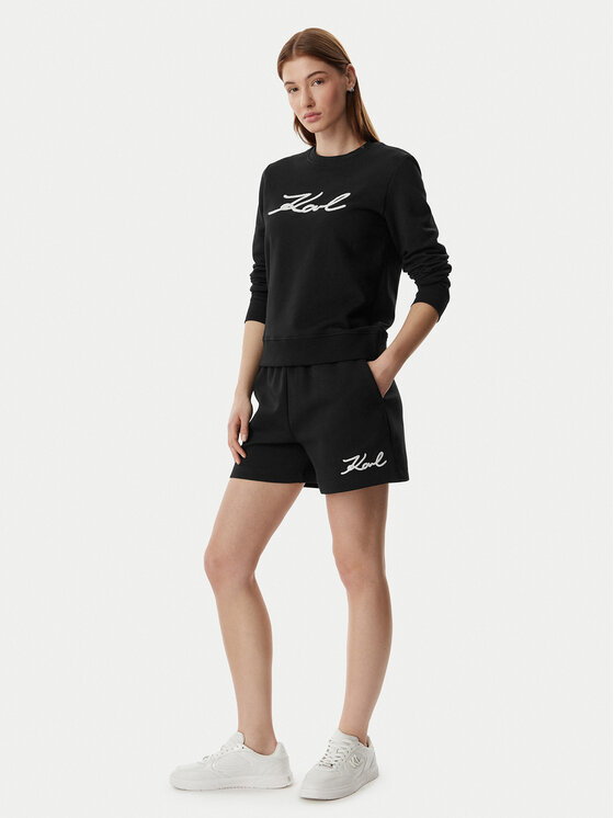 KARL LAGERFELD KARL LAGERFELD Sportske kratke hlače B2W10124 Crna Regular Fit