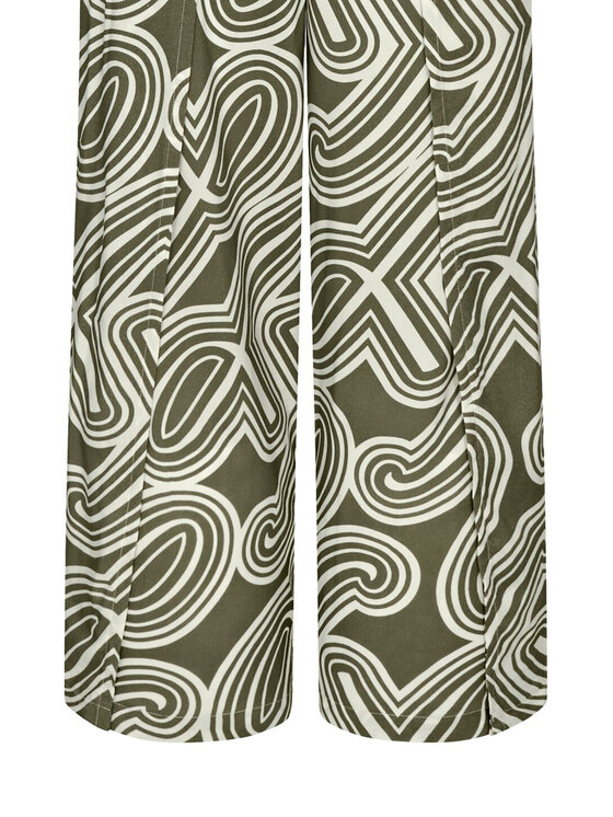 Triumph Triumph Hlače iz tkanine Beach MyWear 10222189 Zelena Wide Leg