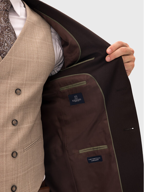 Evenemen Evenemen Garnitur Kast Brown Brązowy Slim Fit