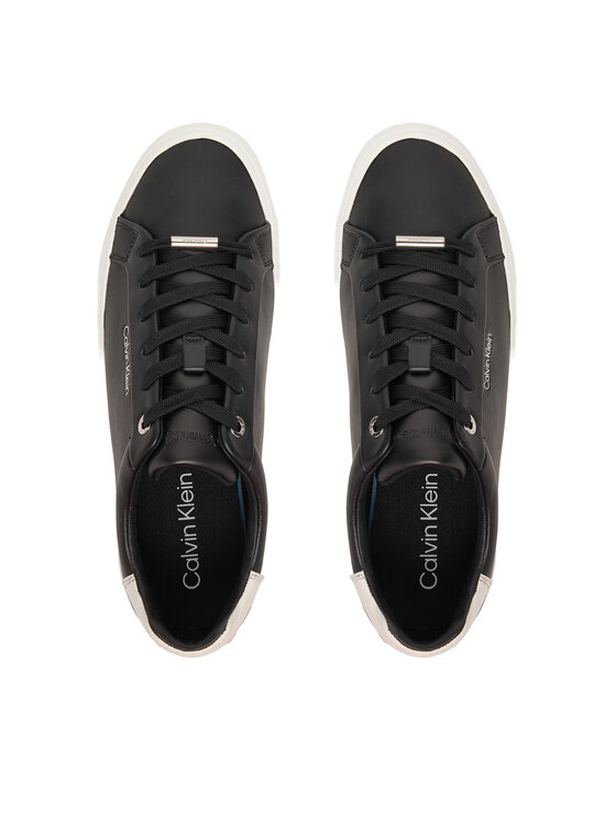Calvin Klein Calvin Klein Sneakersy Vulc Lace Up Lth/Moire Bt HW0HW02747 Czarny