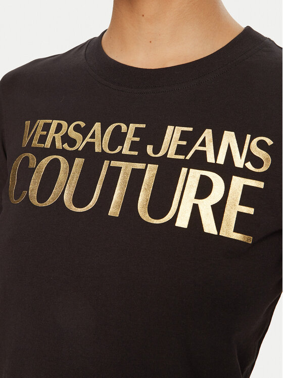 Versace Jeans Couture Versace Jeans Couture T-shirt 78HAHT01 Crna Regular Fit