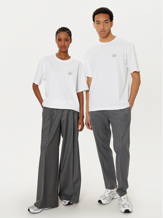 Filling Pieces Filling Pieces Tricou Unisex Embroidered Knot 7449986 Alb Regular Fit