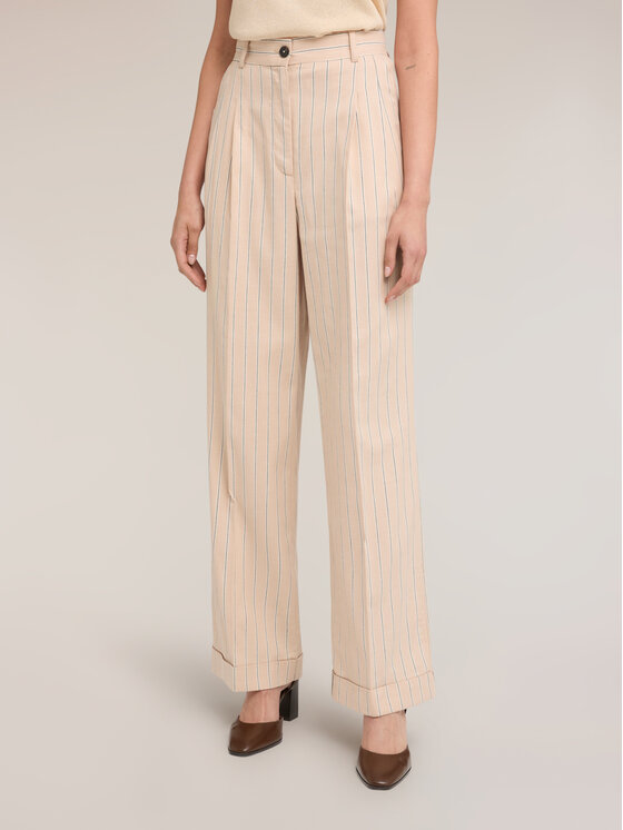 Motivi Motivi Pantaloni di tessuto P093Q004553N0R2 Crema Over Fit