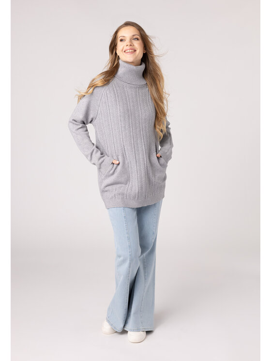 QUIOSQUE QUIOSQUE Sweter QUIOSQUE 6VD006200 Szary Regular Fit