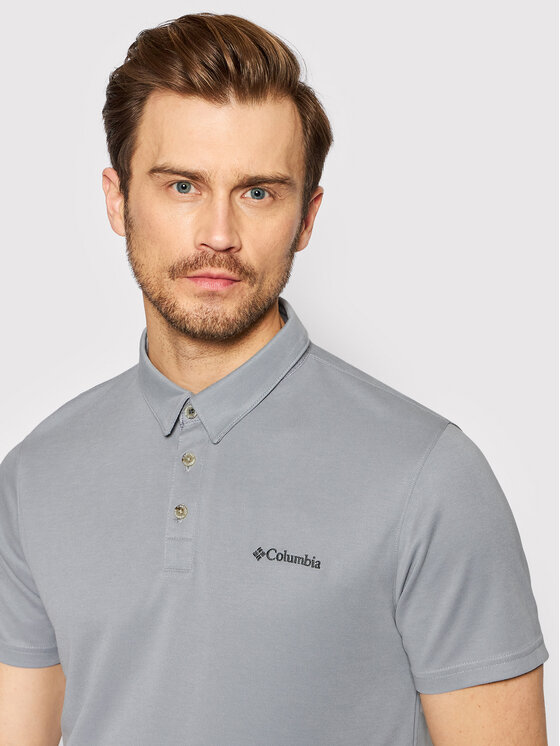 Columbia Columbia Polo Nelson Point 1772721 Szary Regular Fit