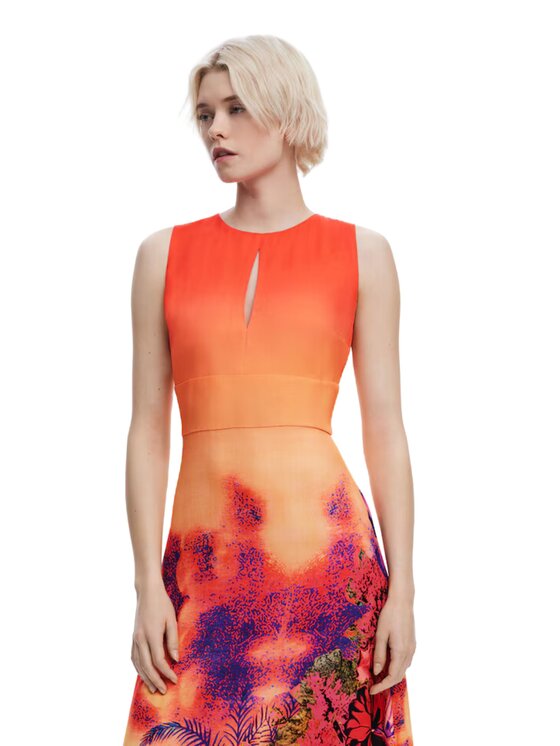Sukienka letnia Desigual, Rozmiar M, Czerwona, VEST/TROPICAL/LACROIX