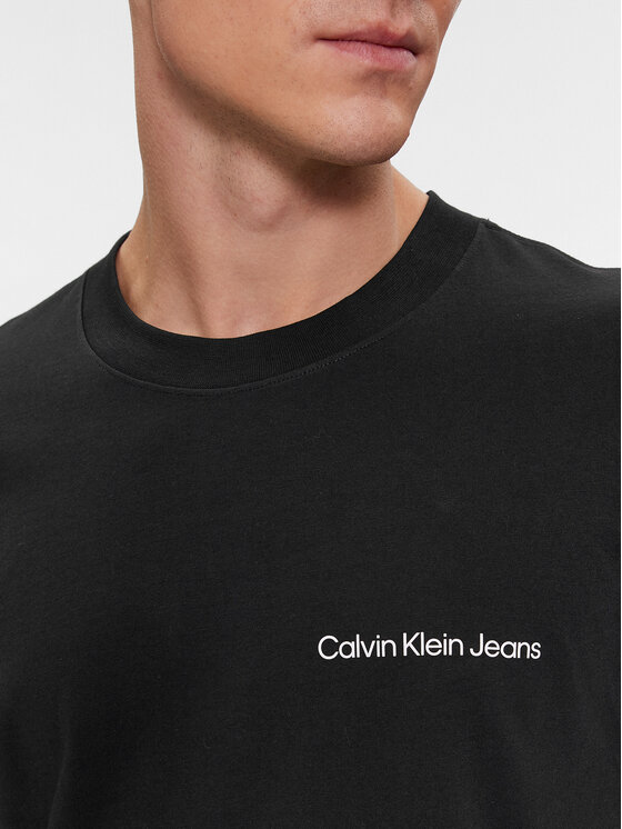 Calvin Klein Jeans T-Shirt J30J324671 Fit Regular Schwarz Institutional