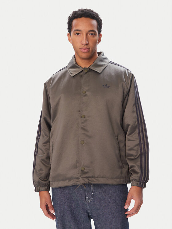 adidas adidas Kevad-sügis jope 3 Stripes Satin HZ3804 Helepruun Loose Fit