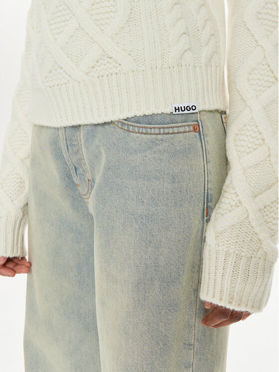 HUGO Hugo Rollkragenpullover Savenia 50527692 Écru Regular Fit