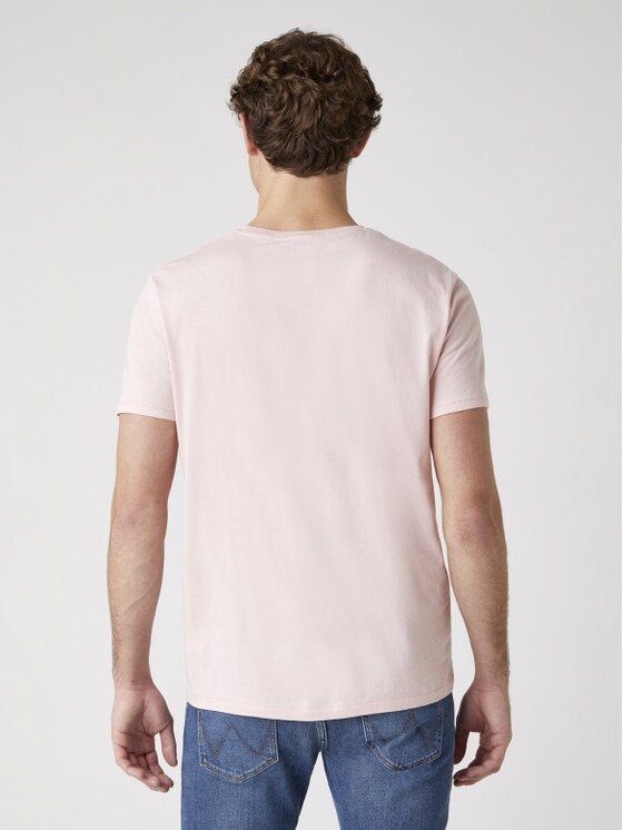 Wrangler Wrangler T-shirt SS SIGN OFF TEE Rosa Regular Fit