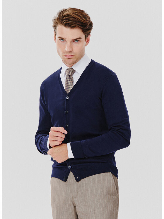 Pako Lorente Pako Lorente Kardigan P24WF-2X-023 Granatowy Classic Fit