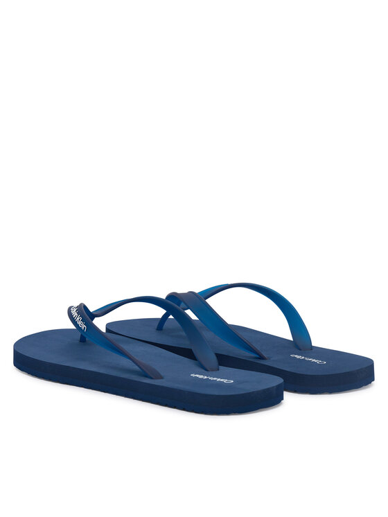 Calvin Klein Calvin Klein Šlepetės per pirštą Logo Strap HM0HM02105 Tamsiai mėlyna