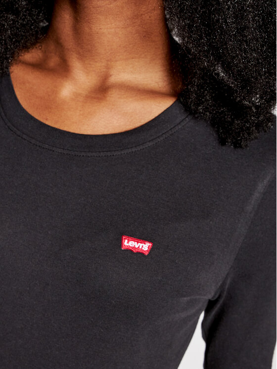 Levi's® Levi's® Majica Long Sleeve Baby Tee 69555-0014 Crna Slim Fit
