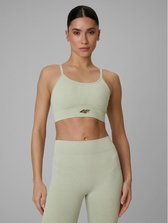 4F 4F Biustonosz sportowy SOLAR PUNK Zielony