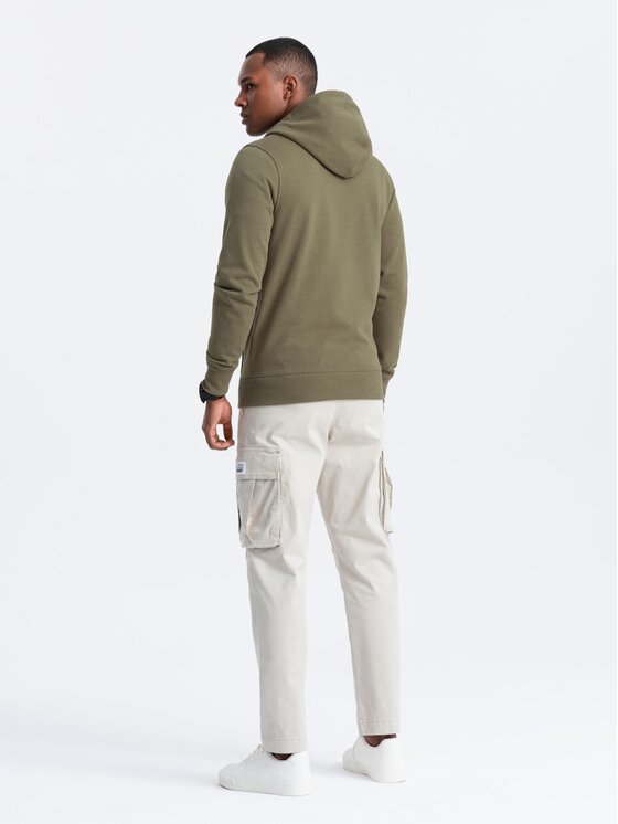 Ombre Ombre Mikina OM-SSBZ-0160 Zelená Regular Fit