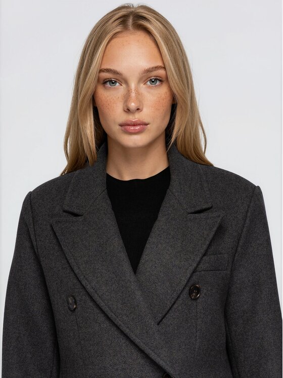 Ombre Ombre Płaszcz przejściowy OW-CT-E0030 Brązowy Regular Fit