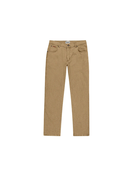Wrangler Wrangler Spodnie materiałowe TEXAS SLIM Brązowy Regular Fit