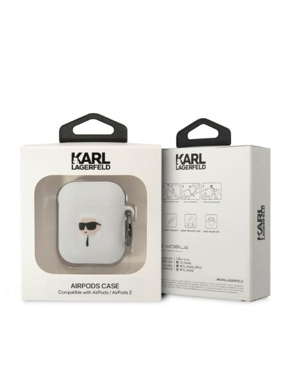 KARL LAGERFELD KARL LAGERFELD Etui na słuchawki AirPods 1/2 Biały