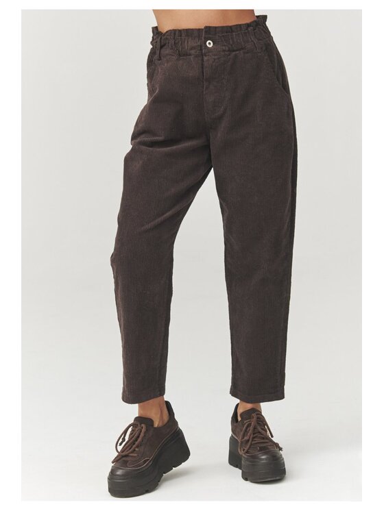 Makadamia Makadamia Jeansy C33 Brązowy Baggy Fit