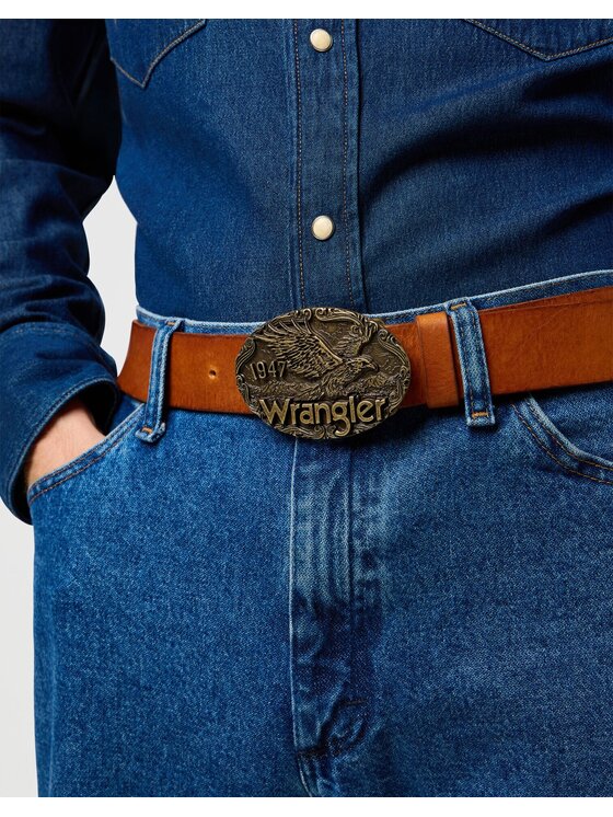 Wrangler Wrangler Pasek Męski W EAGLE BELT Brązowy