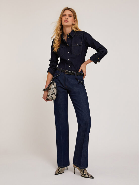 Motivi Motivi Jeansy P541Q003814N024 Niebieski Flare Fit