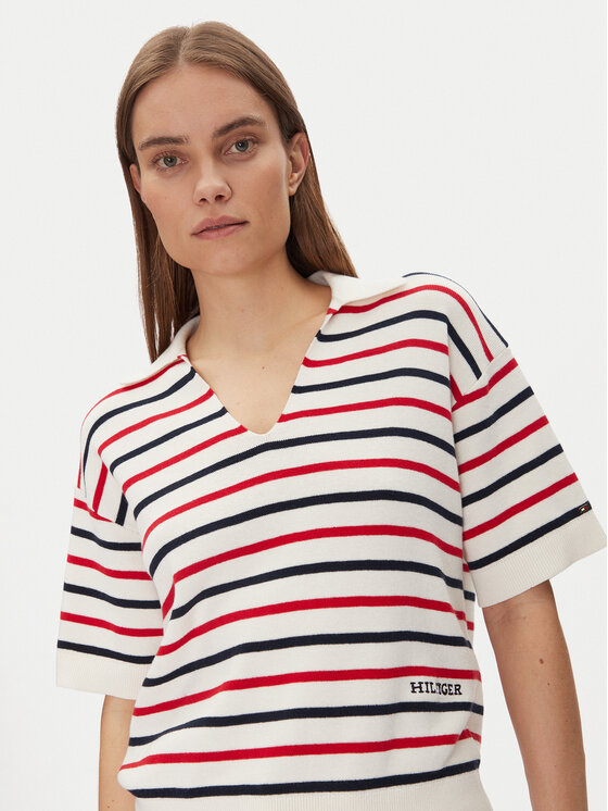 Tommy Hilfiger Tommy Hilfiger Sweter Mini Stp Co Open Polo Ss Swt WW0WW45400 Kolorowy Regular Fit