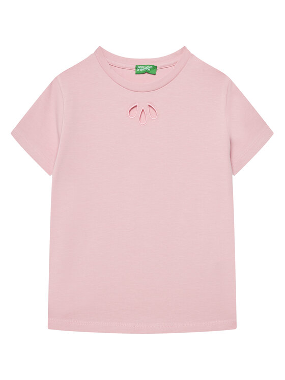 United Colors Of Benetton T-Shirt 3P4ZC10O0 Różowy Slim Fit