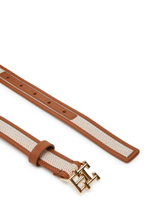 Tommy Hilfiger Tommy Hilfiger Dámsky opasok Th Logo 2.5 Canvas AW0AW17249 Hnedá