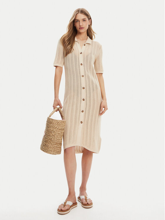 Roxy Roxy Плажна рокля ERJSW03650 Бежов Regular Fit