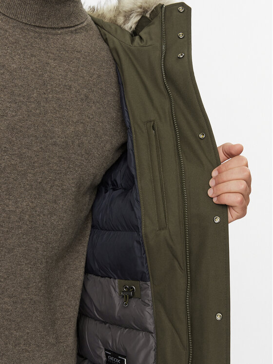 Geox Geox Зимно яке Norwolk M3628F T2951F 3415 Зелен Regular Fit