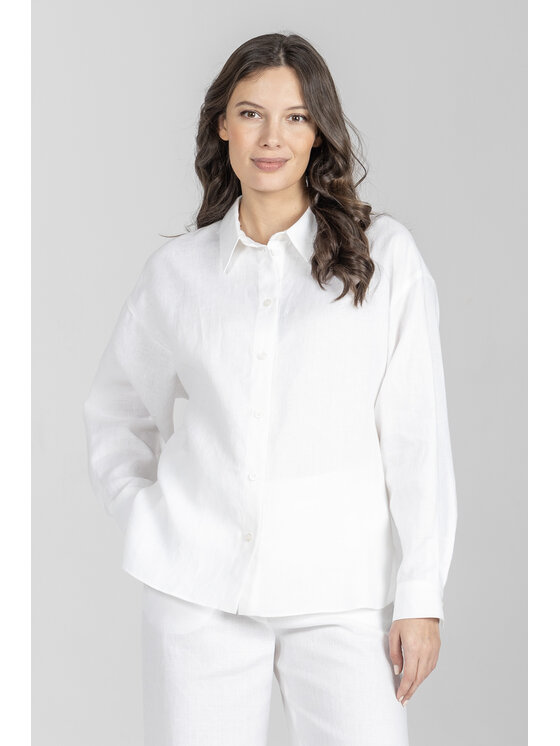 Deni Cler Milano Deni Cler Milano Koszula W-DC-1406-F2-C8-10-1 Biały Loose Fit