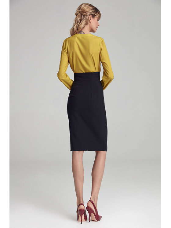 NIFE NIFE Midi sukně SP79 Černá Regular Fit