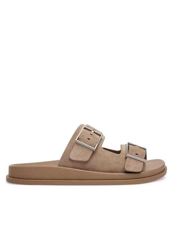 Calvin Klein Calvin Klein Ciabatte City Sandal Buckle Suede HW0HW03130 Beige