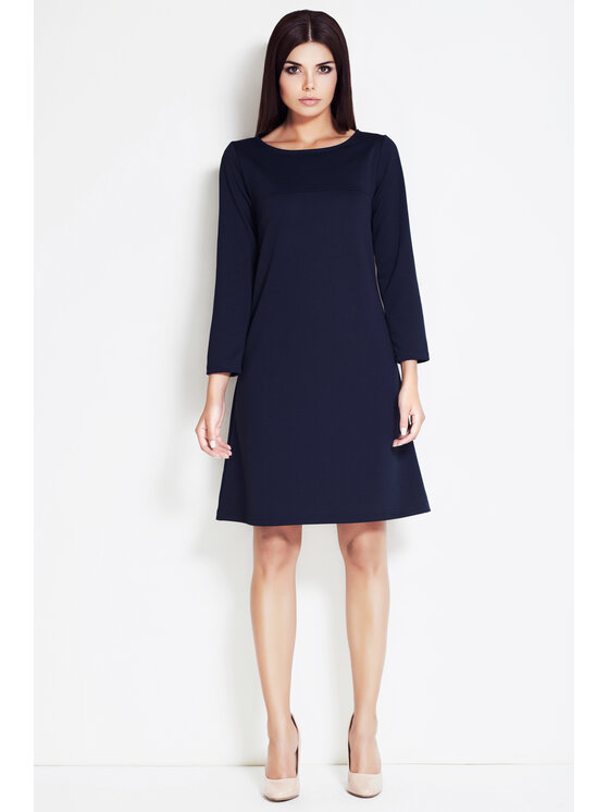 Awama Awama Vestito di maglia A034 Blu scuro Basic Fit