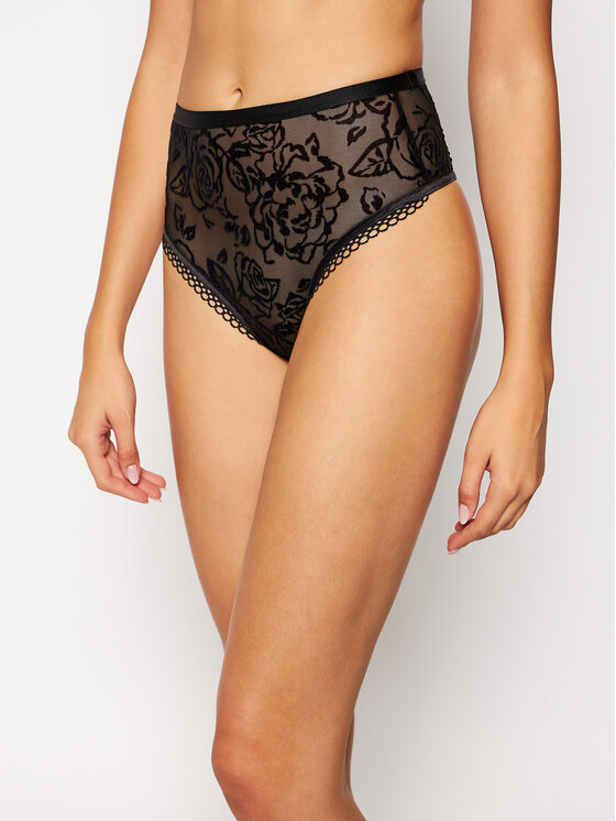 Triumph Culotte brasiliane a vita alta Velvet Rose Spotlight High 10205655  Nero • Modivo.it