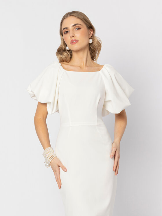 LIDIA KALITA LIDIA KALITA Sukienka koktajlowa Meghan Biały Slim Fit