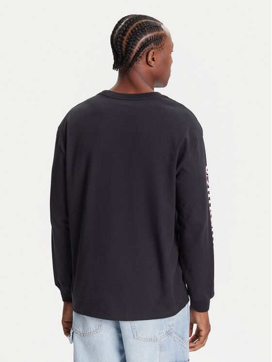 Quiksilver Quiksilver Majica dugih rukava Mercury Old English Ls EQYZT08169 Crna Comfort Fit