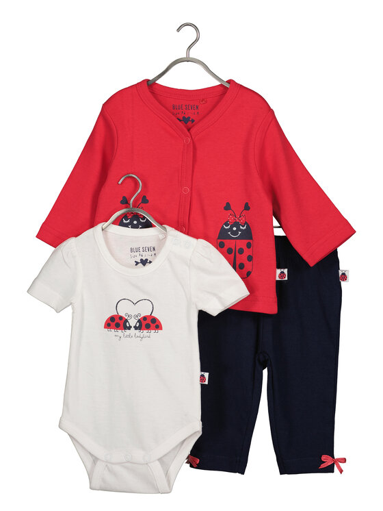 Blue Seven Súprava body, nohavice a vesta 422173 X Červená Regular Fit