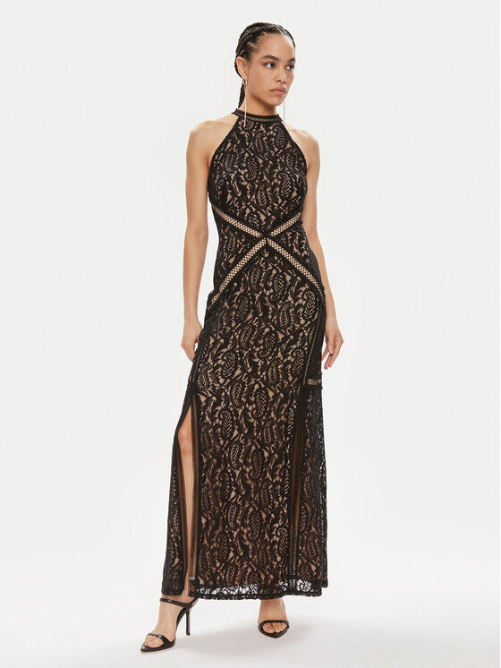 Guess Guess Večerné šaty Liza W4GK20 KC760 Čierna Slim Fit