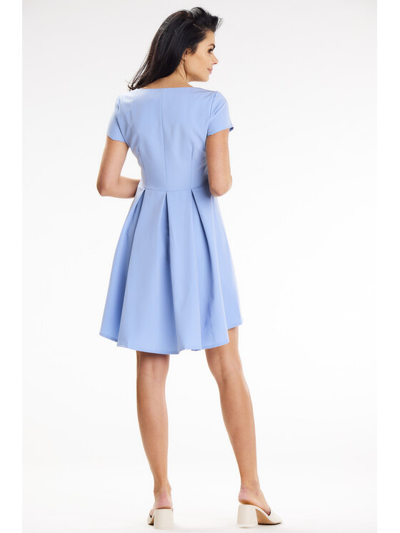 Awama Awama Sukienka letnia A645 Niebieski Basic Fit