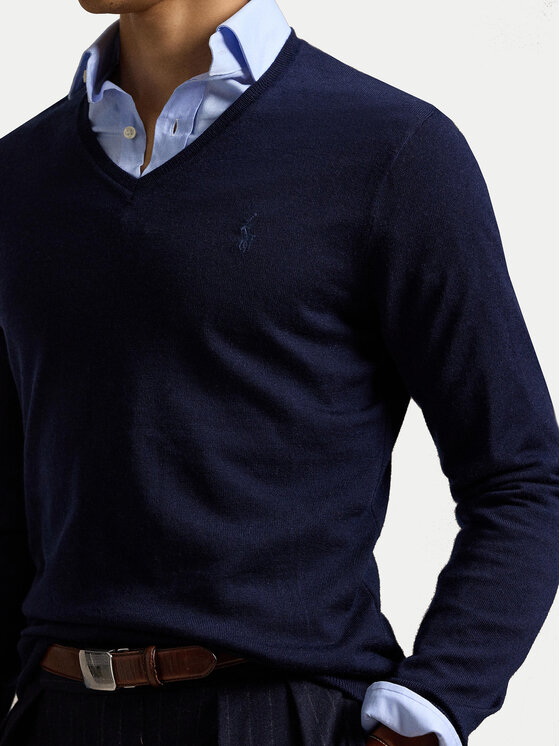 Polo Ralph Lauren Polo Ralph Lauren Pulover 710946142001 Bleumarin Slim Fit