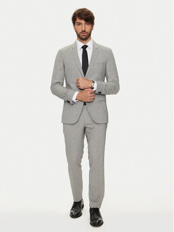 Hugo Oblek Arti/Hesten232X 50519444 Sivá Extra Slim Fit
