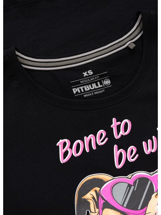 PITBULL PITBULL T-Shirt Koszulka damska SUNGLASSES DOG XL Czarny Regular Fit