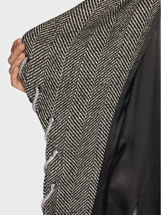 TWINSET TWINSET Παλτό μεταβατικό 222AP237A Γκρι Regular Fit