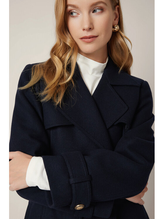 Lancerto Lancerto Płaszcz Eloria PC073225000016 Granatowy Regular Fit