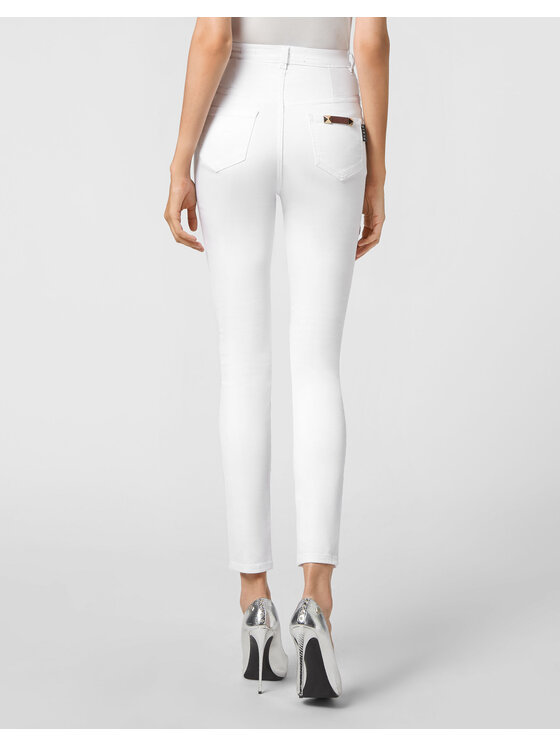 PHILIPP PLEIN PHILIPP PLEIN Jegginsy 3929 Biały Jegging Fit