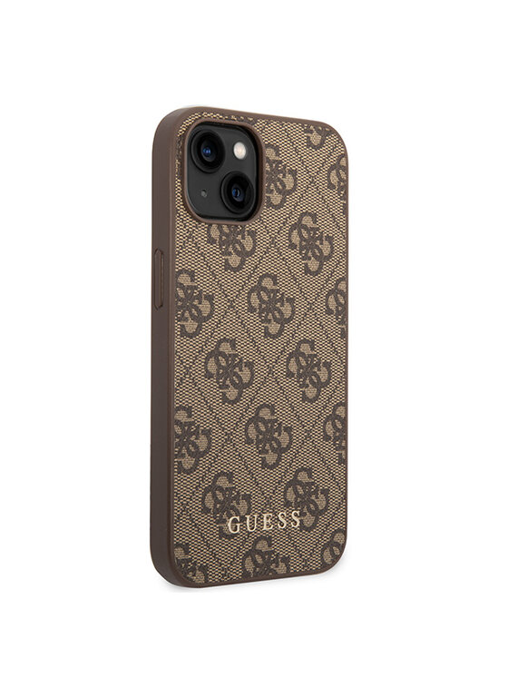 Guess Guess Etui na telefon iPhone 15 Plus Brązowy