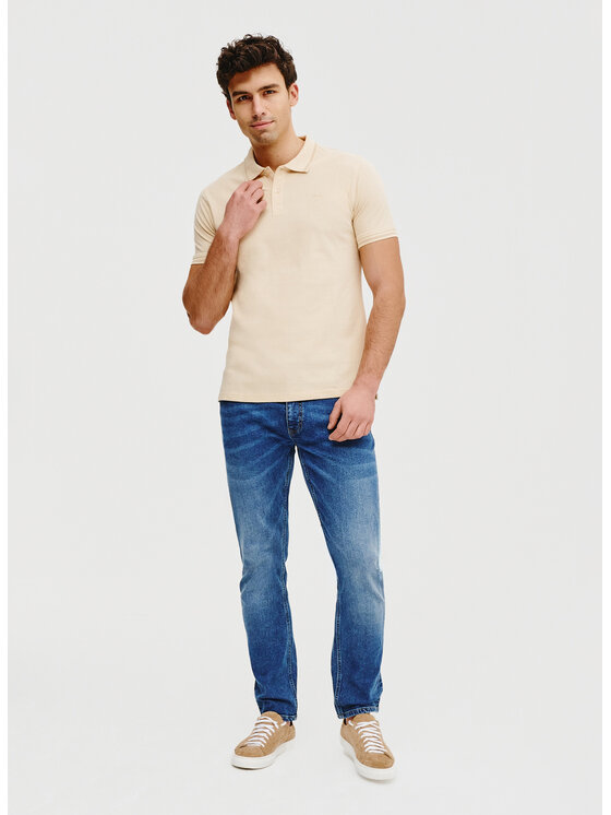 Pako Lorente Pako Lorente Polo P25SF-TX-004 Beżowy Classic Fit